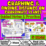 Coordinate Graphing Guided Notes | Four Quadrants, Distanc