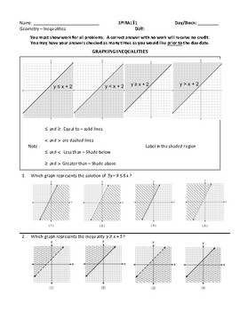 Preview of Coordinate Graphing Inequalities and Area of a Shaded Region