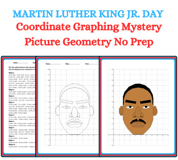 Preview of Coordinate Graphing Mystery Picture Geometry MARTIN LUTHER KING JR. DAY