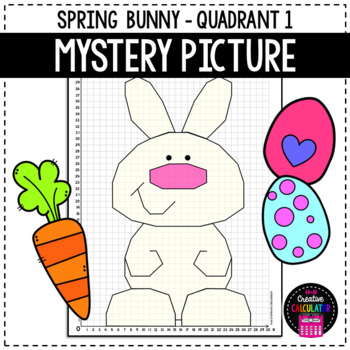 Preview of Coordinate Graphing Mystery Picture - Quadrant 1 - Spring Bunny - Easter