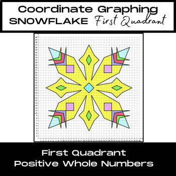 Preview of Coordinate Graphing: WINTER/NEW YEAR SNOWFLAKE (1st Quadrant)