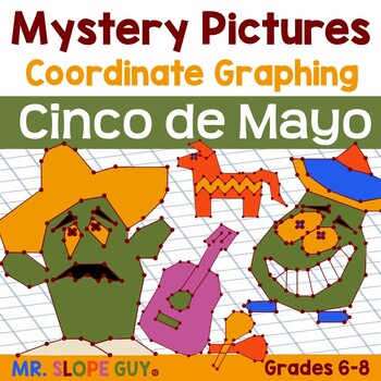 Preview of Coordinate Graphing Mystery Pictures Cinco de Mayo