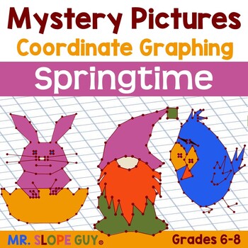Preview of Coordinate Graphing Mystery Pictures Spring