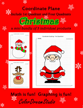 Preview of Christmas Coordinate Plane Graphing Picture: Christmas Bundle 1