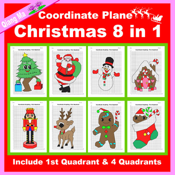 Preview of Christmas Coordinate Plane Graphing Picture: Christmas Mega Bundle 8 in 1