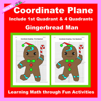 Preview of Christmas Coordinate Plane Graphing Picture: Gingerbread Man