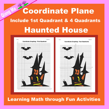 Preview of Halloween Coordinate Plane Graphing Picture: Haunted House