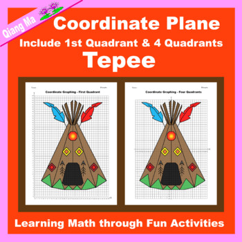 Preview of Thanksgiving Coordinate Plane Graphing Picture: Tepee
