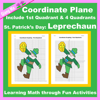 Preview of St. Patrick's Day Coordinate Plane Graphing Picture: Leprechaun