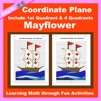 Preview of Thanksgiving Coordinate Plane Graphing Picture: Mayflower