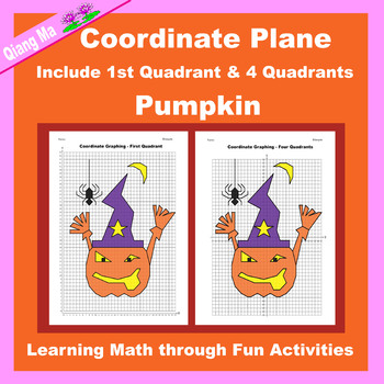 Preview of Halloween Coordinate Plane Graphing Picture: Pumpkin