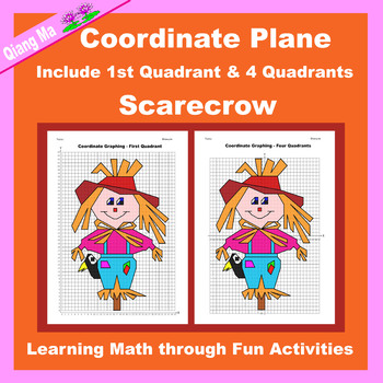 Preview of Halloween Coordinate Plane Graphing Picture: Scarecrow