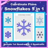Winter Coordinate Plane Graphing Picture: Snowflakes Bundl