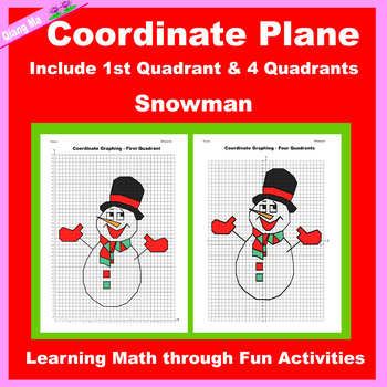 Preview of Christmas Coordinate Plane Graphing Picture: Snowman