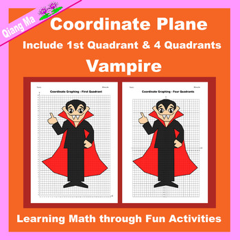Preview of Halloween Coordinate Plane Graphing Picture: Vampire