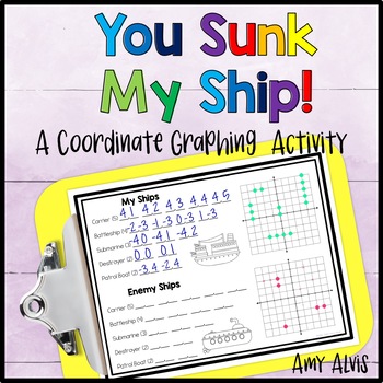Preview of Coordinate Plane Graphing Plotting Points Math Battleship Activity
