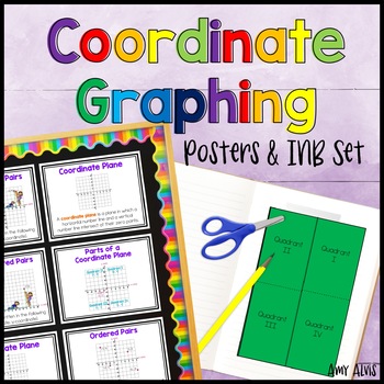Preview of Coordinate Plane Graphing Posters and Interactive Notebook INB Set Anchor Chart