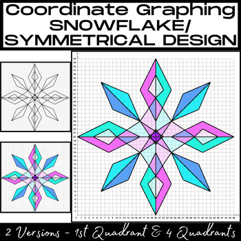 Preview of Coordinate Graphing SNOWFLAKE/Symmetrical Design-Vocab Sheet-BulletinBoard Art