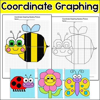 Preview of Spring Math Coordinate Graphing Pictures - Ordered Pairs Mystery Pictures