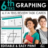 Coordinate Graphing Task Cards | TEKS 6.11A Review | EDITABLE