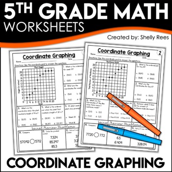 Preview of Coordinate Graphing Worksheets Ordered Pairs 5th Grade