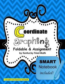 Preview of Coordinate Graphing on 4 Quadrants Foldable & SMART Notebook Lesson MS Math