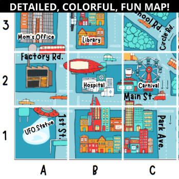 Coordinate Grid Map Skills Activity | Plotting Points Worksheet by Reed ...