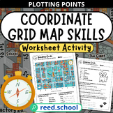Coordinate Grid Map Skills Activity | Plotting Points Worksheet