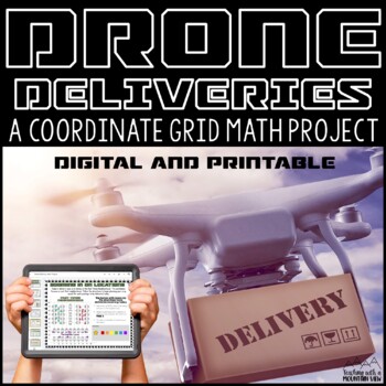 Preview of Coordinate Graphing Math Project | Real-World Drone Activities