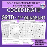 Coordinate Grid Mystery First Quadrant Four Levels for Dif