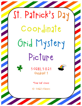 Preview of Coordinate Grid Mystery Picture-Clover "St. Patrick's Day"