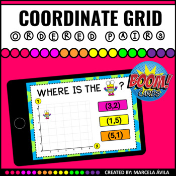 Preview of Coordinate Grid Ordered Pairs Boom Cards™