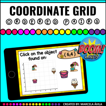 Preview of Coordinate Grid Ordered Pairs Boom Cards™ Distance Learning