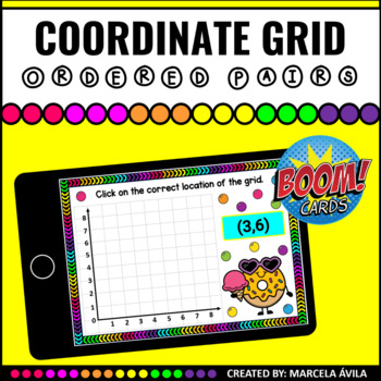 Preview of Coordinate Grid Ordered Pairs Boom Cards™ Distance Learning