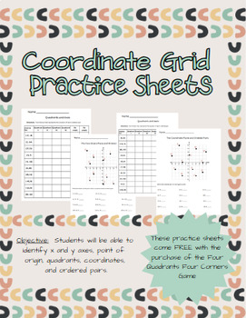 Preview of Coordinate Grid Practice Sheets| Ordered Pairs |Coordinate Plane