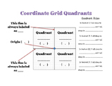 Coordinate Grid Quadrants: Interactive Notebook