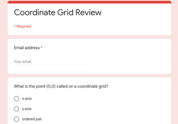 Preview of Coordinate Grid Review