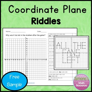 Preview of Coordinate Grid Riddles  Free Sample