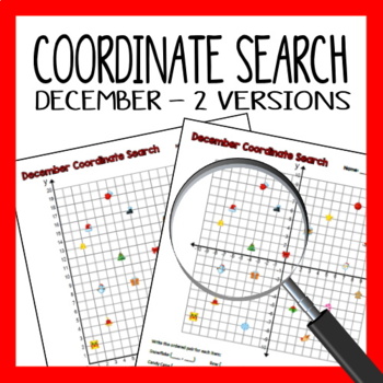 Preview of Coordinate Grid Search - December Ordered Pairs 1st Quadrant or all 4 Quadrants