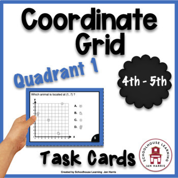 Preview of Coordinate Grid Task Cards - Quadrant I