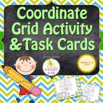Preview of Coordinate Grid Task Cards and Activity