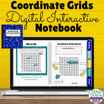Preview of Coordinate Grids Digital Interactive Notebook - 5.G.1
