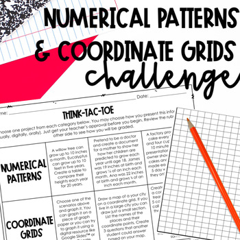 Preview of Coordinate Grids Numerical Patterns for Gifted Students AIG Enrichment