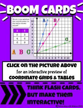 Preview of Coordinate Grids & Tables - Boom Cards