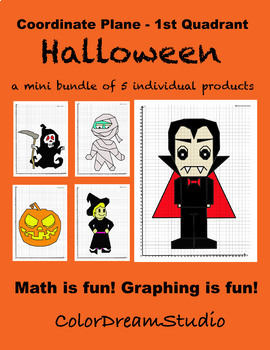 Preview of Coordinate Plane - 1st Quadrant: Halloween Bundle