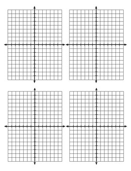 Coordinate Plane 4 Quadrants Graph X Y Axes Sizes 1 Inch 1/2 Inch 1/4 Inch