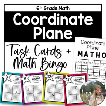 Preview of Coordinate Plane - 6th Grade Math Task Cards and Bingo