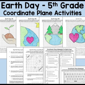 Preview of Earth Day Coordinate Plane Activity Bundle for 5th Grade