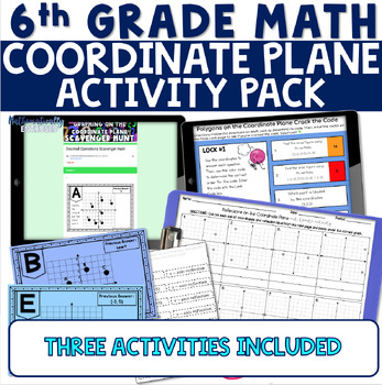 Preview of Coordinate Plane Activity Pack Graphing and Reflecting 6th Grade Math