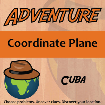 Preview of Coordinate Plane Activity - Printable & Digital Worksheet - Cuba Adventure